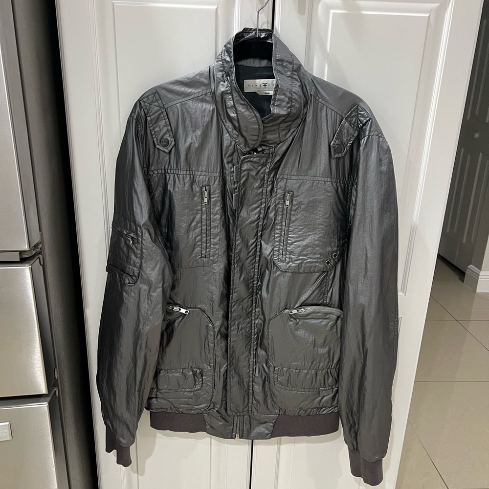 Five Four Los Angeles gray metallic Windbreaker Men's Jacket size L